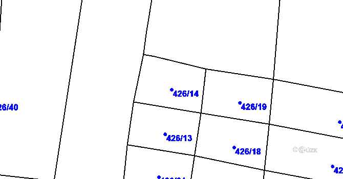 Parcela st. 426/14 v KÚ Prčice, Katastrální mapa