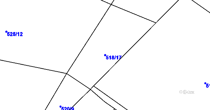 Parcela st. 518/17 v KÚ Prčice, Katastrální mapa
