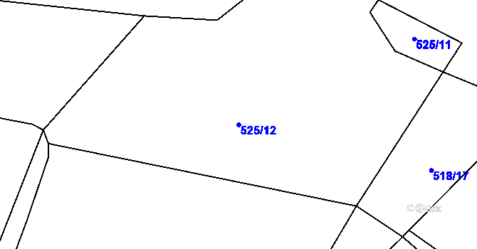 Parcela st. 525/12 v KÚ Prčice, Katastrální mapa