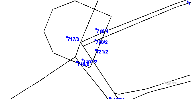 Parcela st. 721/2 v KÚ Prčice, Katastrální mapa