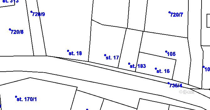 Parcela st. 17 v KÚ Sedlec u Votic, Katastrální mapa