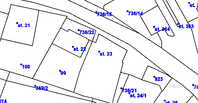 Parcela st. 23 v KÚ Sedlec u Votic, Katastrální mapa