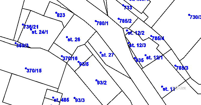 Parcela st. 27 v KÚ Sedlec u Votic, Katastrální mapa
