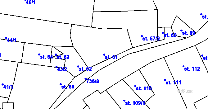 Parcela st. 61 v KÚ Sedlec u Votic, Katastrální mapa