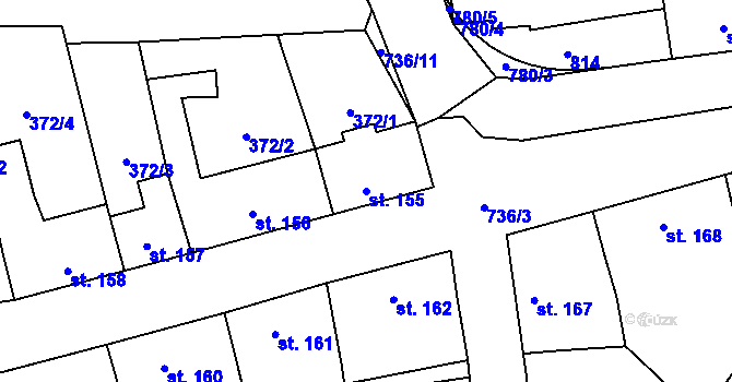 Parcela st. 155 v KÚ Sedlec u Votic, Katastrální mapa