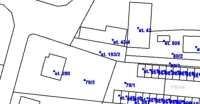 Parcela st. 193/2 v KÚ Sedlec u Votic, Katastrální mapa