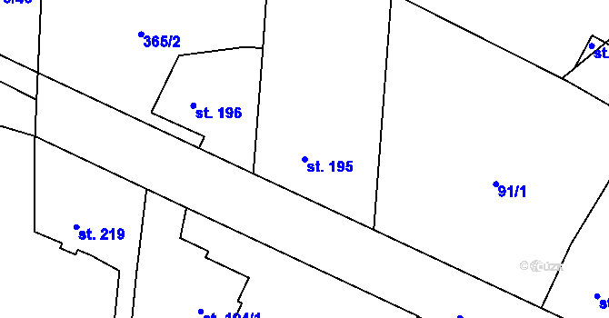 Parcela st. 195 v KÚ Sedlec u Votic, Katastrální mapa