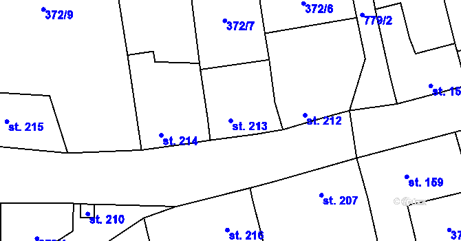 Parcela st. 213 v KÚ Sedlec u Votic, Katastrální mapa