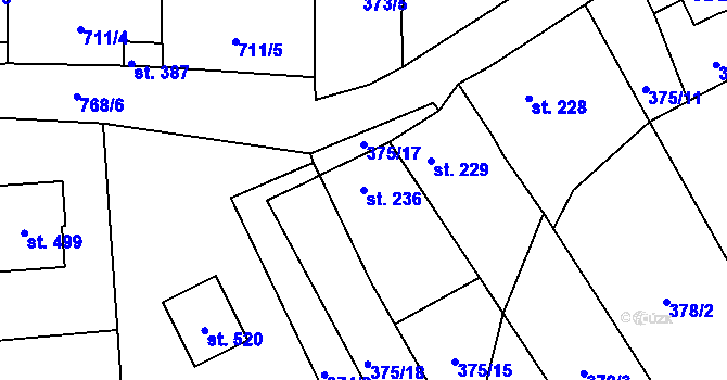 Parcela st. 236 v KÚ Sedlec u Votic, Katastrální mapa