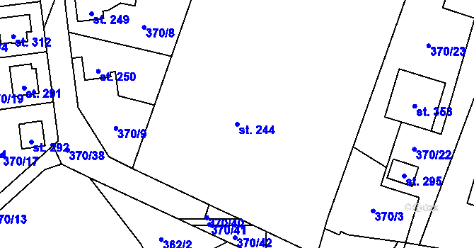 Parcela st. 244 v KÚ Sedlec u Votic, Katastrální mapa