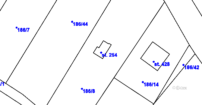 Parcela st. 254 v KÚ Sedlec u Votic, Katastrální mapa