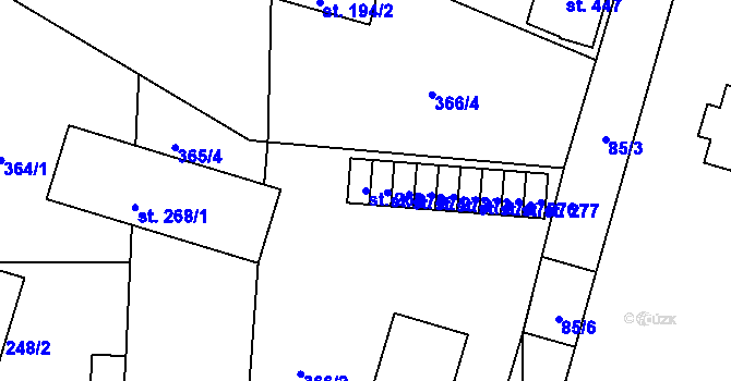 Parcela st. 269 v KÚ Sedlec u Votic, Katastrální mapa