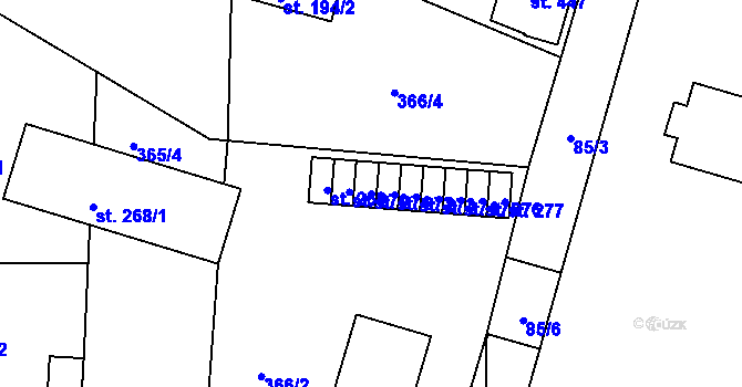 Parcela st. 271 v KÚ Sedlec u Votic, Katastrální mapa