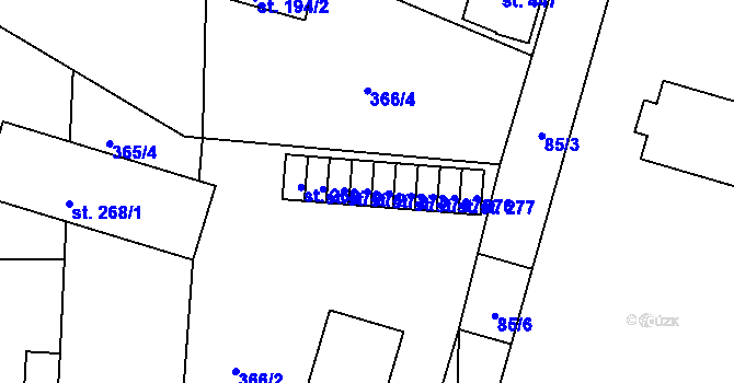 Parcela st. 272 v KÚ Sedlec u Votic, Katastrální mapa