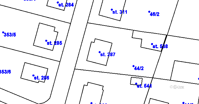 Parcela st. 287 v KÚ Sedlec u Votic, Katastrální mapa
