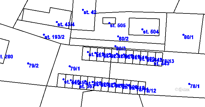 Parcela st. 323 v KÚ Sedlec u Votic, Katastrální mapa
