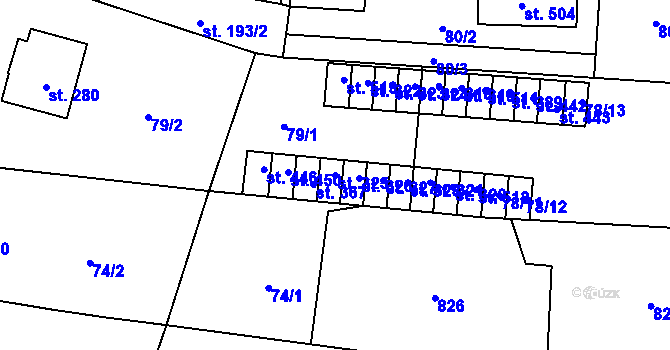 Parcela st. 325 v KÚ Sedlec u Votic, Katastrální mapa
