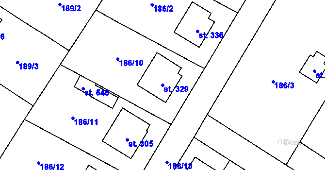 Parcela st. 329 v KÚ Sedlec u Votic, Katastrální mapa