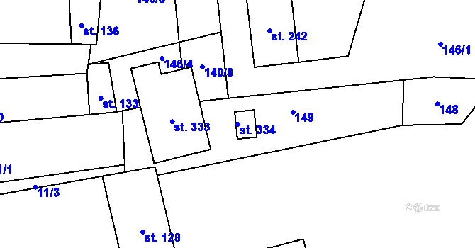 Parcela st. 334 v KÚ Sedlec u Votic, Katastrální mapa