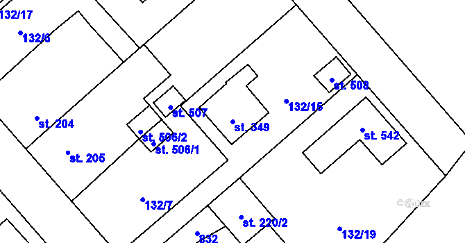 Parcela st. 349 v KÚ Sedlec u Votic, Katastrální mapa