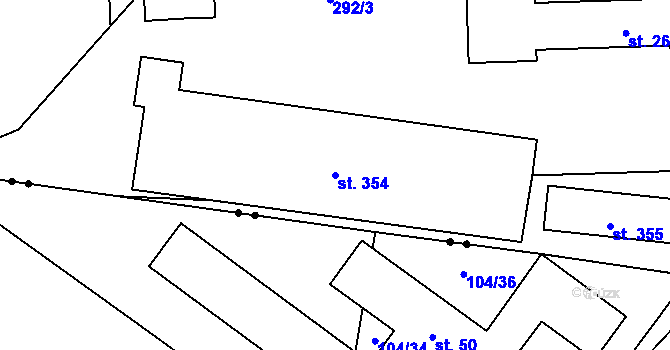 Parcela st. 354 v KÚ Sedlec u Votic, Katastrální mapa
