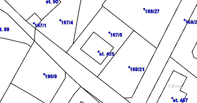 Parcela st. 425 v KÚ Sedlec u Votic, Katastrální mapa