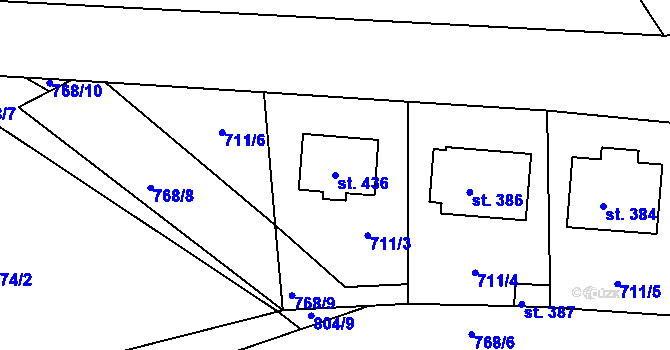 Parcela st. 436 v KÚ Sedlec u Votic, Katastrální mapa