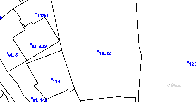 Parcela st. 113/2 v KÚ Sedlec u Votic, Katastrální mapa
