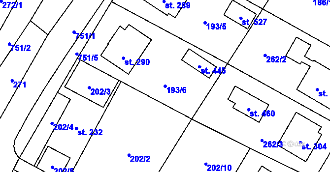 Parcela st. 193/6 v KÚ Sedlec u Votic, Katastrální mapa