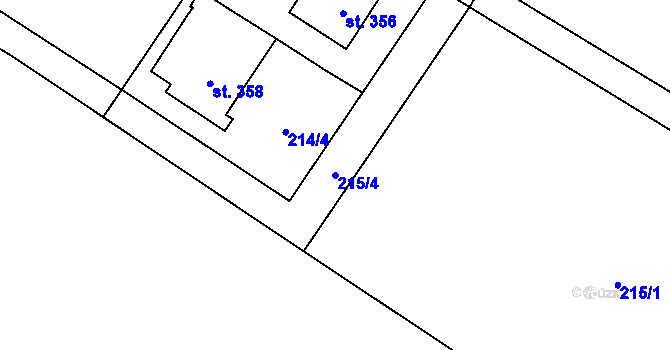 Parcela st. 215/4 v KÚ Sedlec u Votic, Katastrální mapa