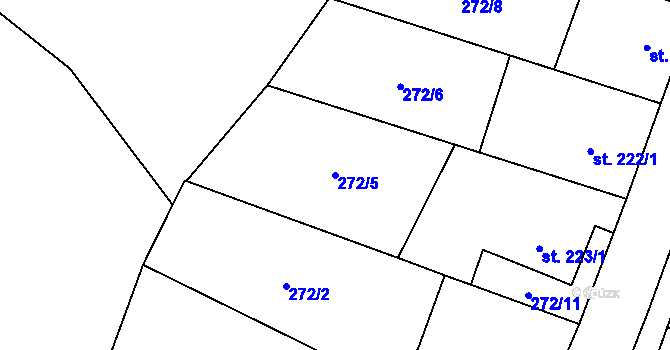 Parcela st. 272/5 v KÚ Sedlec u Votic, Katastrální mapa