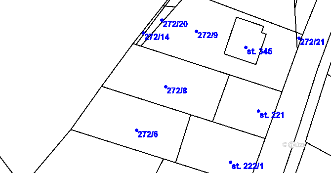 Parcela st. 272/8 v KÚ Sedlec u Votic, Katastrální mapa