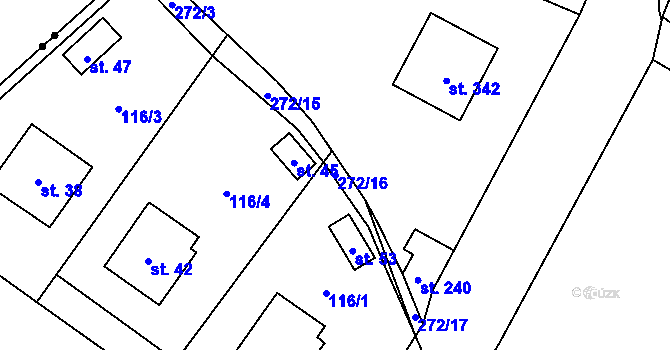 Parcela st. 272/16 v KÚ Sedlec u Votic, Katastrální mapa