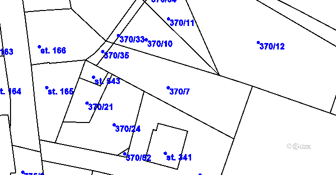 Parcela st. 370/7 v KÚ Sedlec u Votic, Katastrální mapa