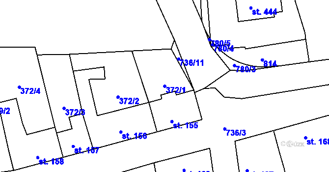 Parcela st. 372/1 v KÚ Sedlec u Votic, Katastrální mapa
