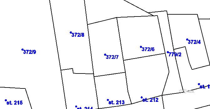 Parcela st. 372/7 v KÚ Sedlec u Votic, Katastrální mapa