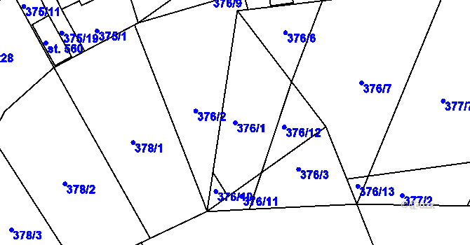 Parcela st. 376/1 v KÚ Sedlec u Votic, Katastrální mapa