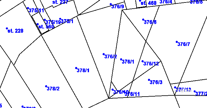 Parcela st. 376/2 v KÚ Sedlec u Votic, Katastrální mapa
