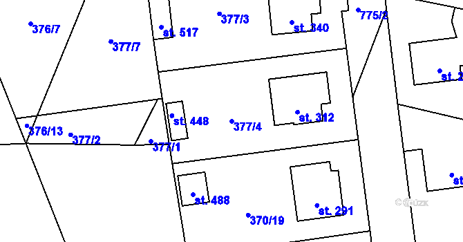 Parcela st. 377/4 v KÚ Sedlec u Votic, Katastrální mapa