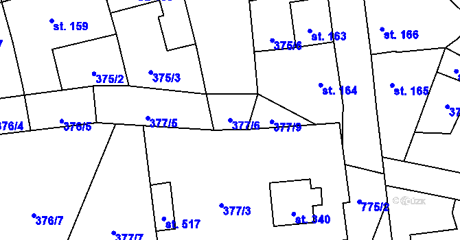 Parcela st. 377/6 v KÚ Sedlec u Votic, Katastrální mapa