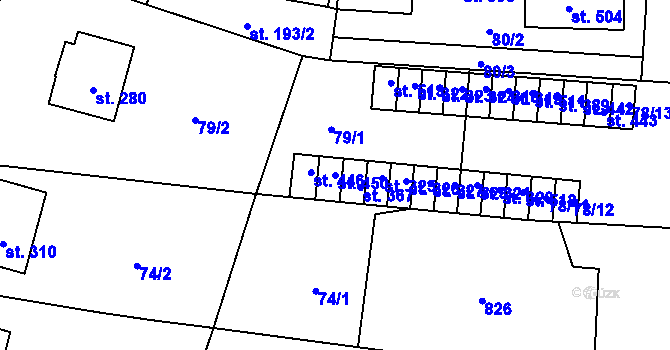 Parcela st. 450 v KÚ Sedlec u Votic, Katastrální mapa