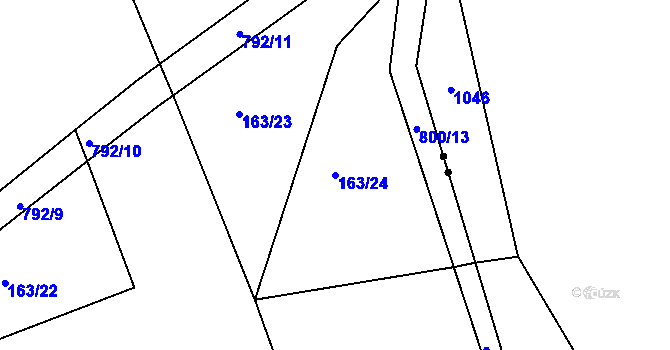 Parcela st. 163/24 v KÚ Sedlec u Votic, Katastrální mapa
