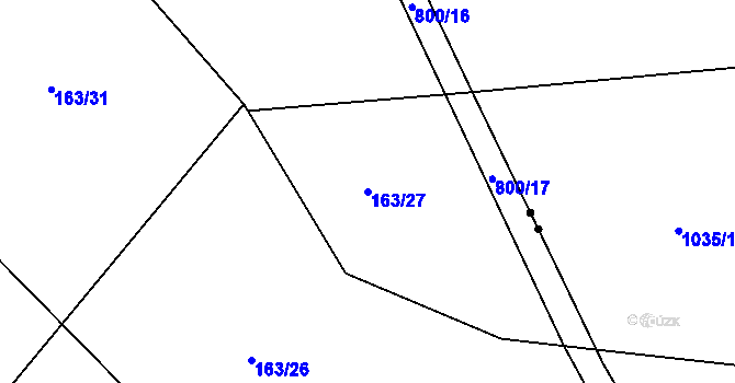 Parcela st. 163/27 v KÚ Sedlec u Votic, Katastrální mapa