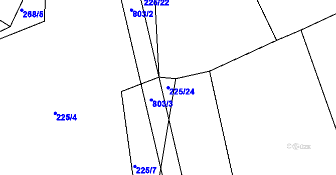 Parcela st. 225/24 v KÚ Sedlec u Votic, Katastrální mapa
