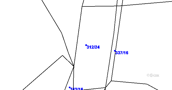 Parcela st. 312/24 v KÚ Sedlec u Votic, Katastrální mapa