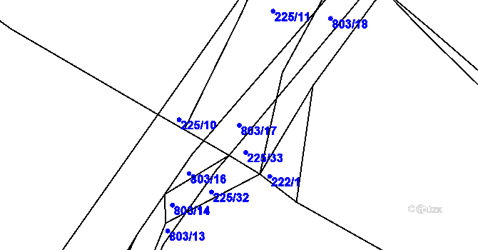 Parcela st. 803/17 v KÚ Sedlec u Votic, Katastrální mapa