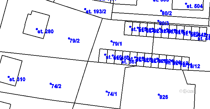 Parcela st. 446 v KÚ Sedlec u Votic, Katastrální mapa