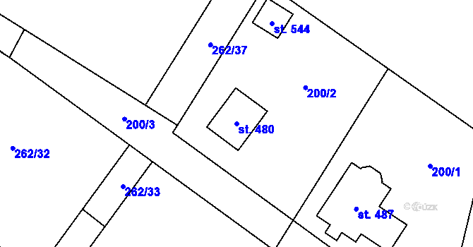 Parcela st. 480 v KÚ Sedlec u Votic, Katastrální mapa