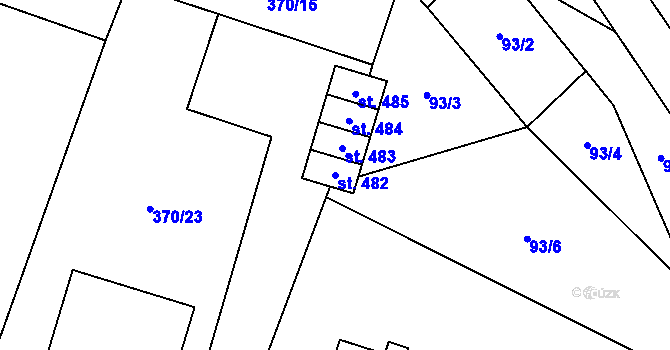 Parcela st. 482 v KÚ Sedlec u Votic, Katastrální mapa