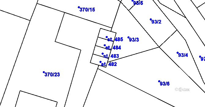 Parcela st. 483 v KÚ Sedlec u Votic, Katastrální mapa